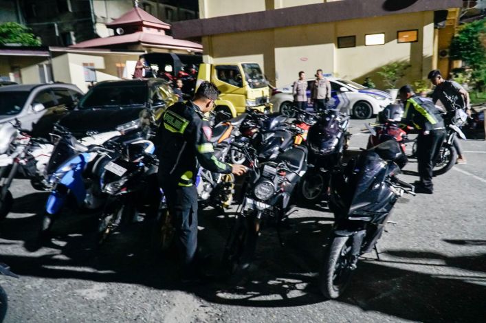Razia Balap Liar di Kota Pekanbaru, 47 Kendaraan Diamankan Polisi