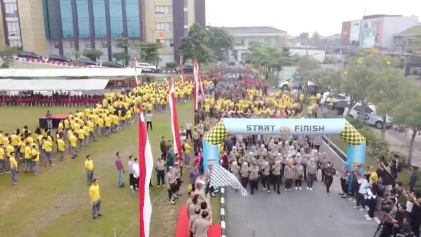 Meriahkan Hari Bhayangkara ke-78, Polda Riau Gelar Olahraga bersama TNI-Polri dan Pemprov Riau